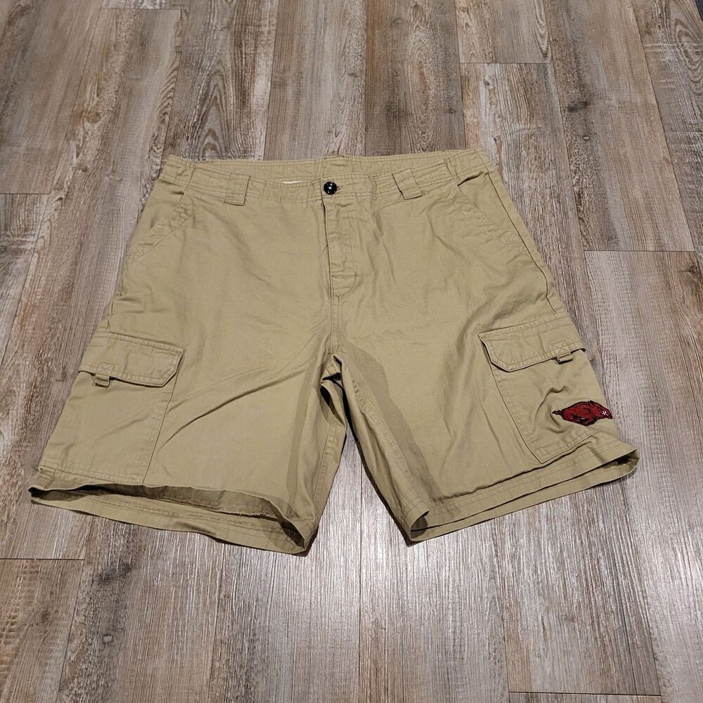 NCAA Arkansas Razorback 10" Inseam Cargo Shorts Mens Size 36